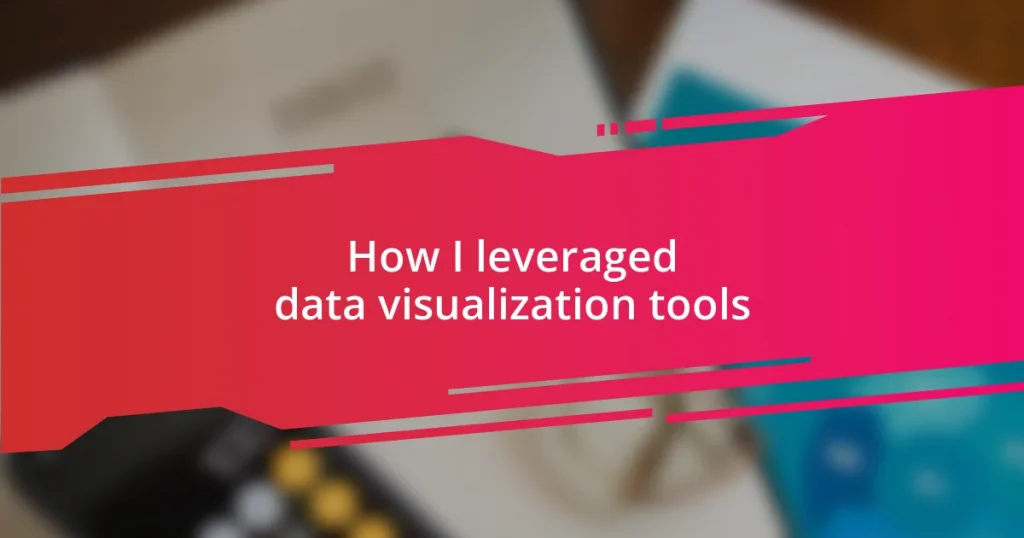 How I leveraged data visualization tools