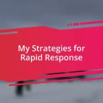 My Strategies for Rapid Response